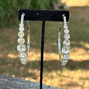New without Tags Statement Large Hoop CZ Earrings